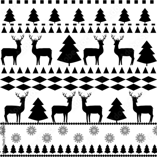 Deer and tree pattern for northern apparel