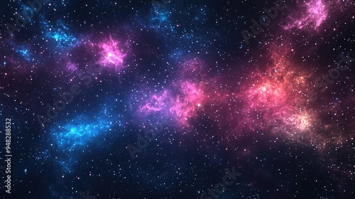 Fototapeta Naklejka Na Ścianę i Meble -  High definition star field background featuring a 3D cartoon rendering of deep space Colorful starry night sky and outer space background texture