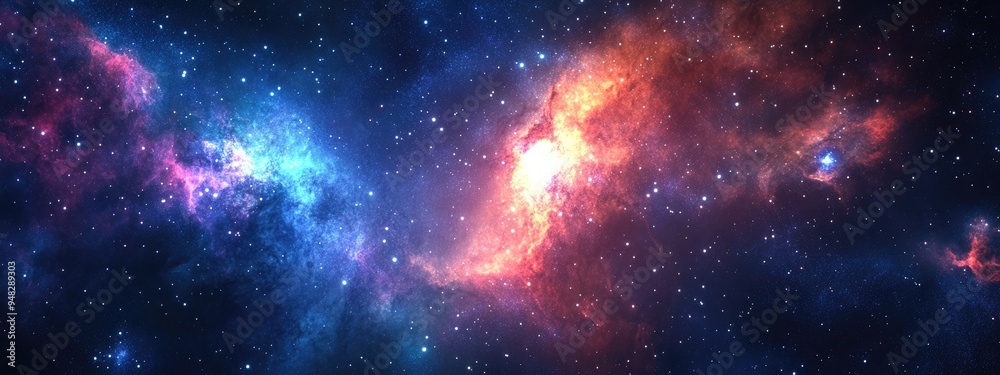 Fototapeta premium Galaxy illustration created in 7680 x 4320 pixels as a 3D cartoon rendering