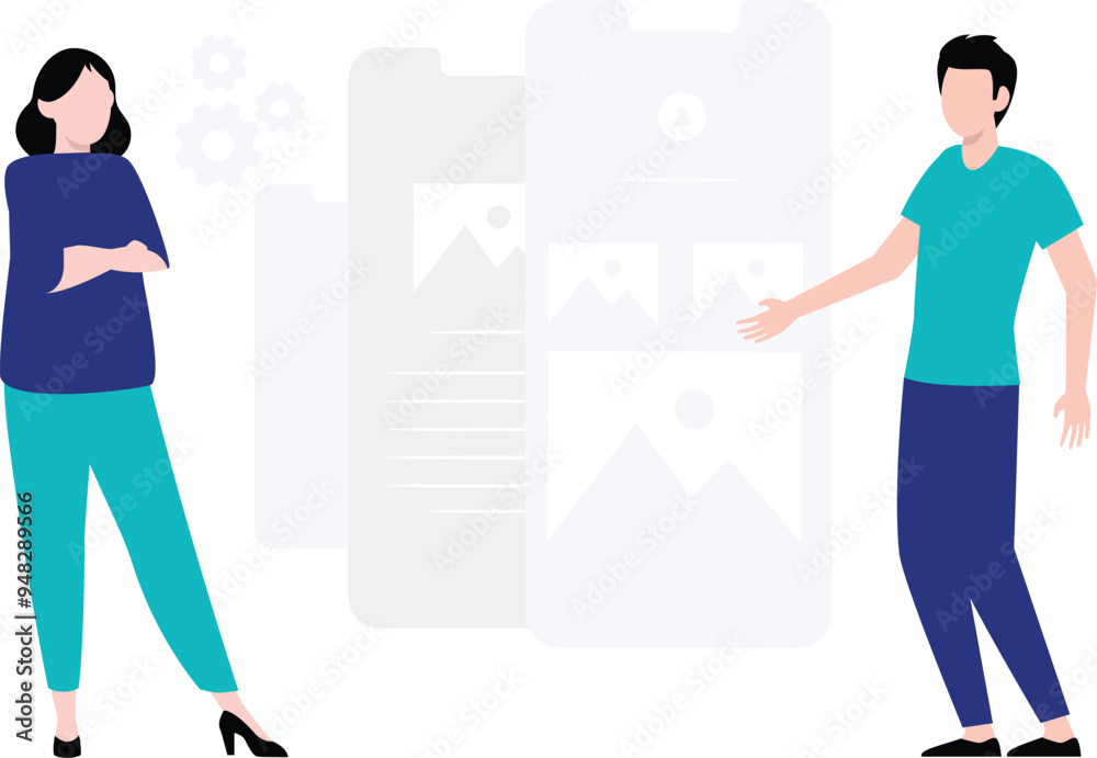 Obraz premium The boy and the girl are standing.