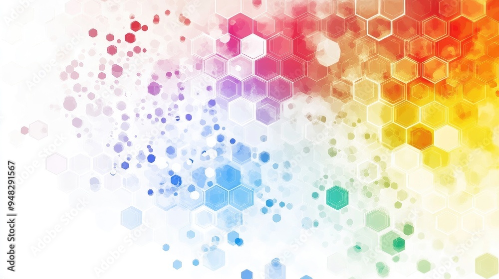 Spectrum hexagon map featuring a colorful raster design on a white background The map displays a circular gradient composed of hexagonal dots Spectrum hexagon map featuring a colorful raster design on a white background The map displays a circular gradient composed of hexagonal dots