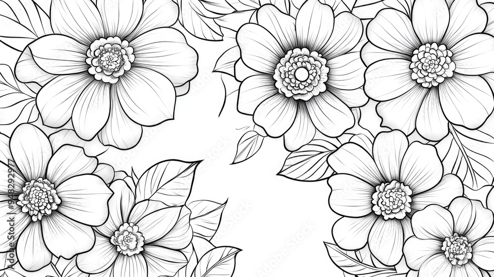 Floral backdrop featuring mehndi flowers designed as a decorative element in an ethnic oriental style for coloring activities Floral backdrop featuring mehndi flowers designed as a decorative element in an ethnic oriental style for coloring activities
