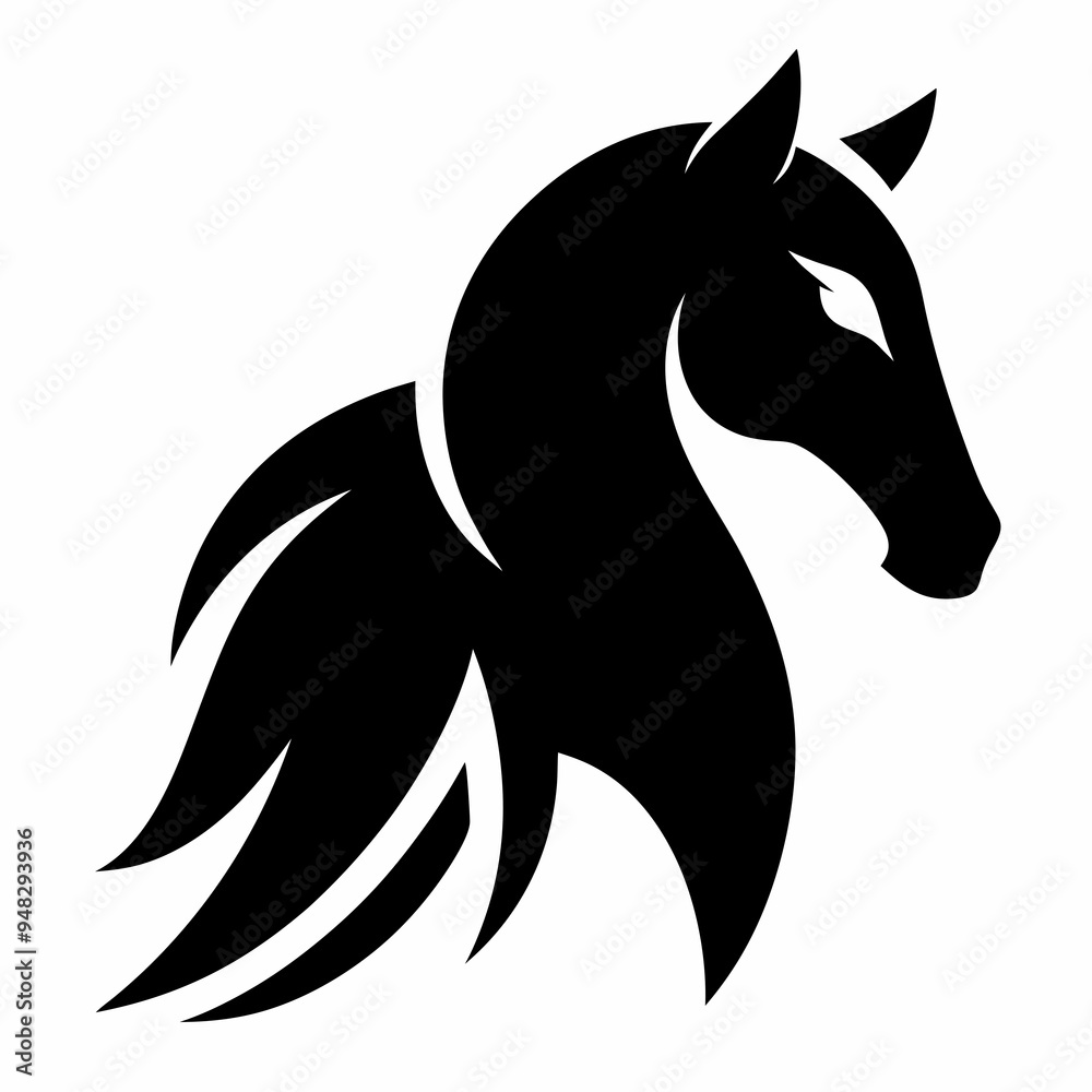 Minimalist Horse Logo - White Background Vector Art Minimalist Horse Logo - White Background Vector Art