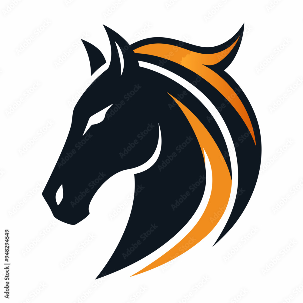 Minimalist Horse Logo - White Background Vector Art Minimalist Horse Logo - White Background Vector Art