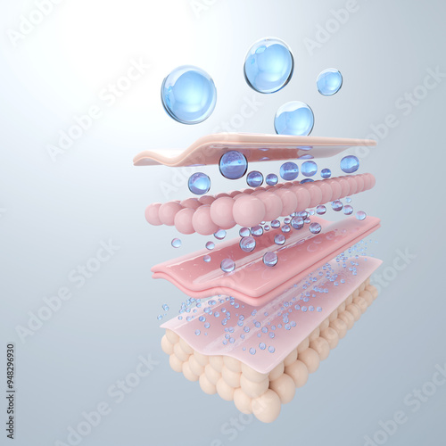 Foto Hydrating power of hyaluronic acid, penetrates deep into skin