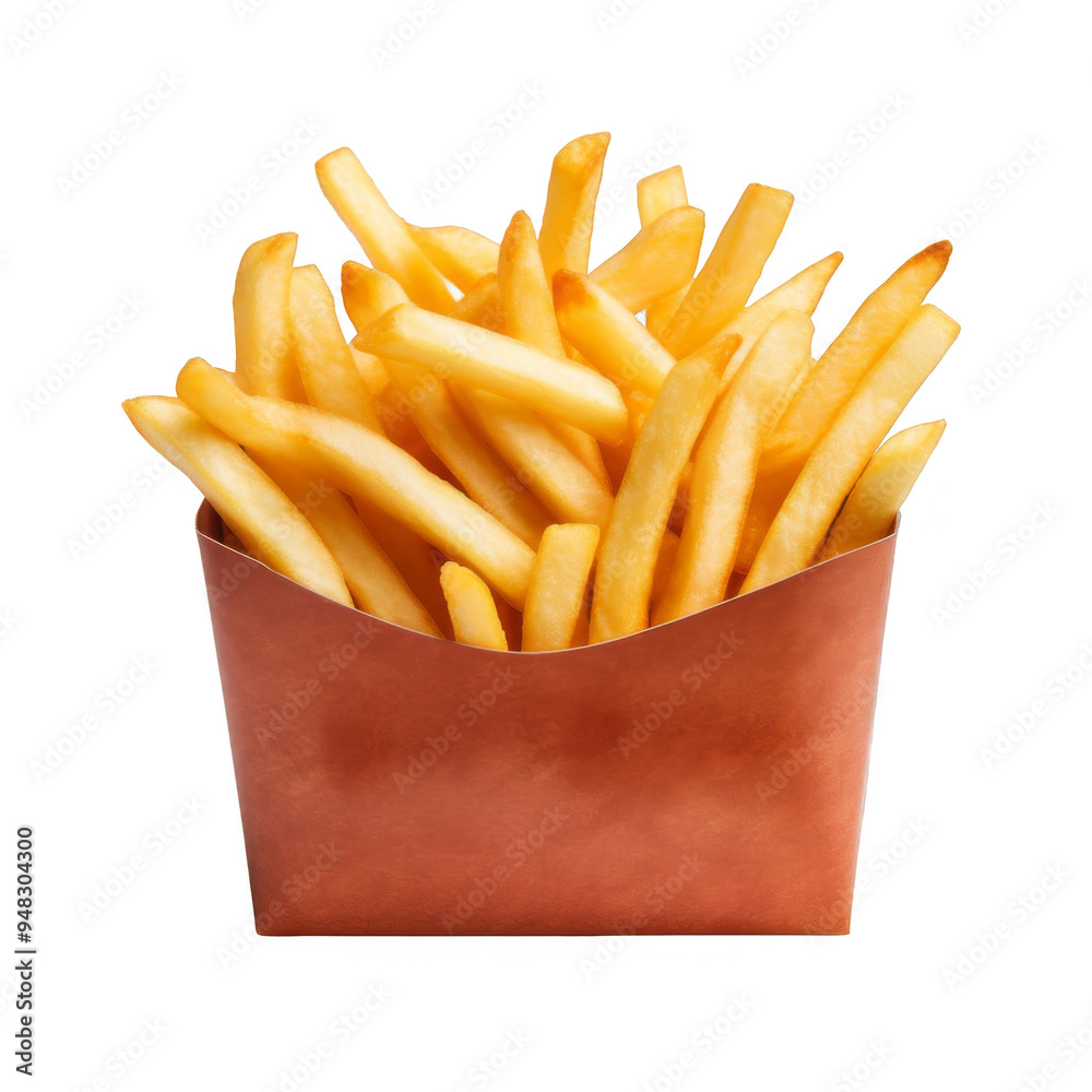 French Fries in box Isolated on a Transparent Background French Fries in box Isolated on a Transparent Background