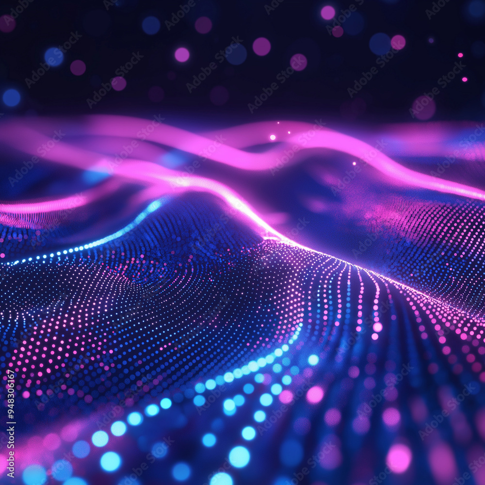 Neon Data Symphony Abstract Background with Pink and Blue Glowing Lines Neon Data Symphony Abstract Background with Pink and Blue Glowing Lines