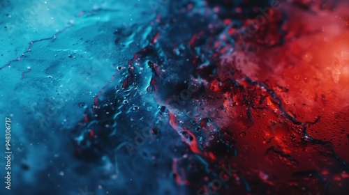 Wallpaper Mural Vibrant abstract liquid texture with blue and red colors blending on a surface. Torontodigital.ca