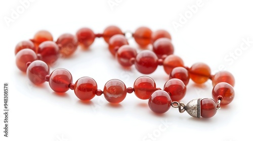 Rosary with cross isolated on the white background.