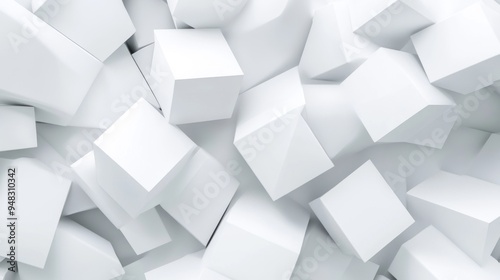 Abstract White Cube Background