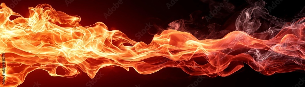 Fiery tongues of red and orange against a pitch-black backdrop, with smoke creating a hazy and dynamic scene Fiery tongues of red and orange against a pitch-black backdrop, with smoke creating a hazy and dynamic scene