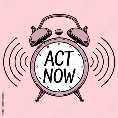 Act now clock to create urgency, take action before the end of the sales, it is time to change photo