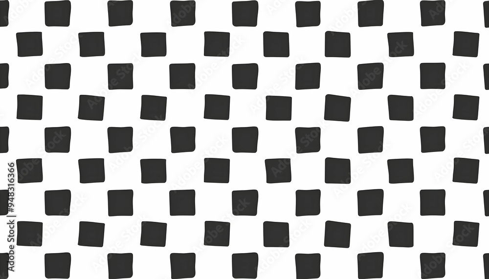Fototapeta premium Black square pattern background handmade prints on digital art concept, Generative AI.