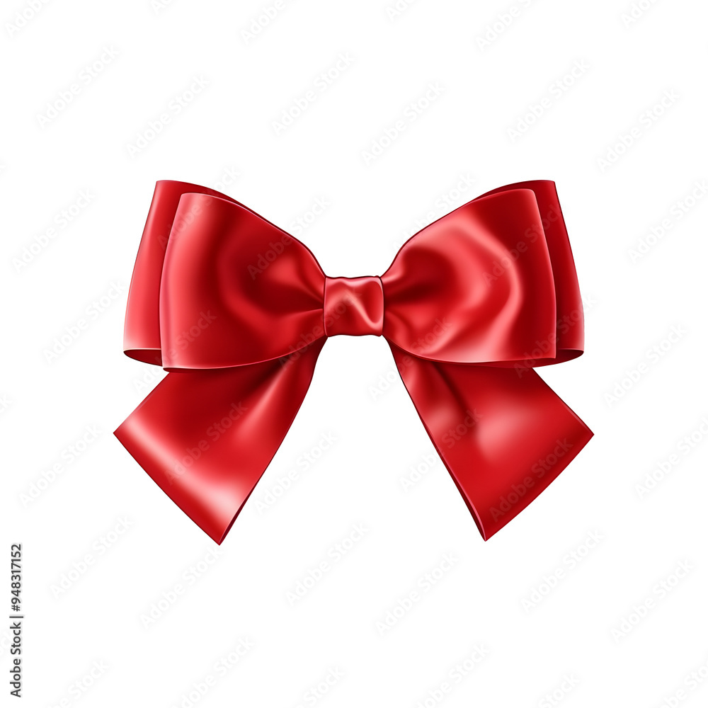 A bright red satin bow isolated on a transparent background. A bright red satin bow isolated on a transparent background.