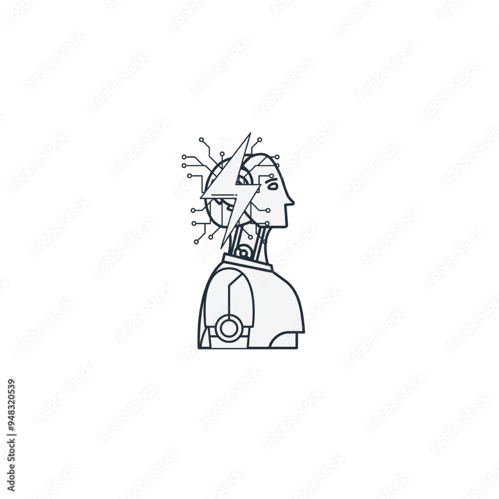 Obraz premium Machine learning and artificial intelligence (AI) are power generation technologies.