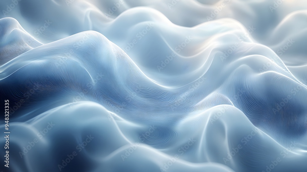 Obraz premium Abstract Blue Wavy Pattern.