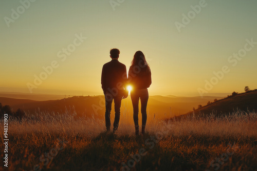 Couple Silhouette At Sunset