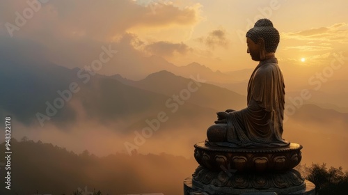 Buddha in the mountains of Tibet