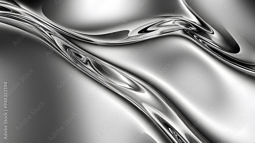 Obraz premium Abstract Silver Liquid Metal Background.