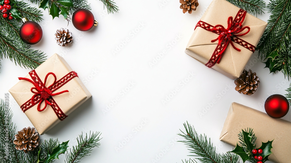 custom made wallpaper toronto digitalChristmas background with christmas tree and gifts top view