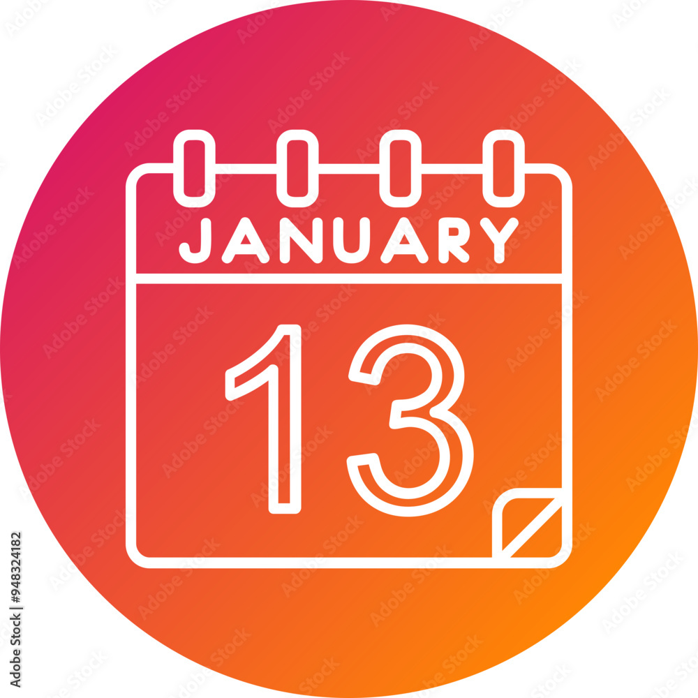 13 January Vector Icon Design 13 January Vector Icon Design