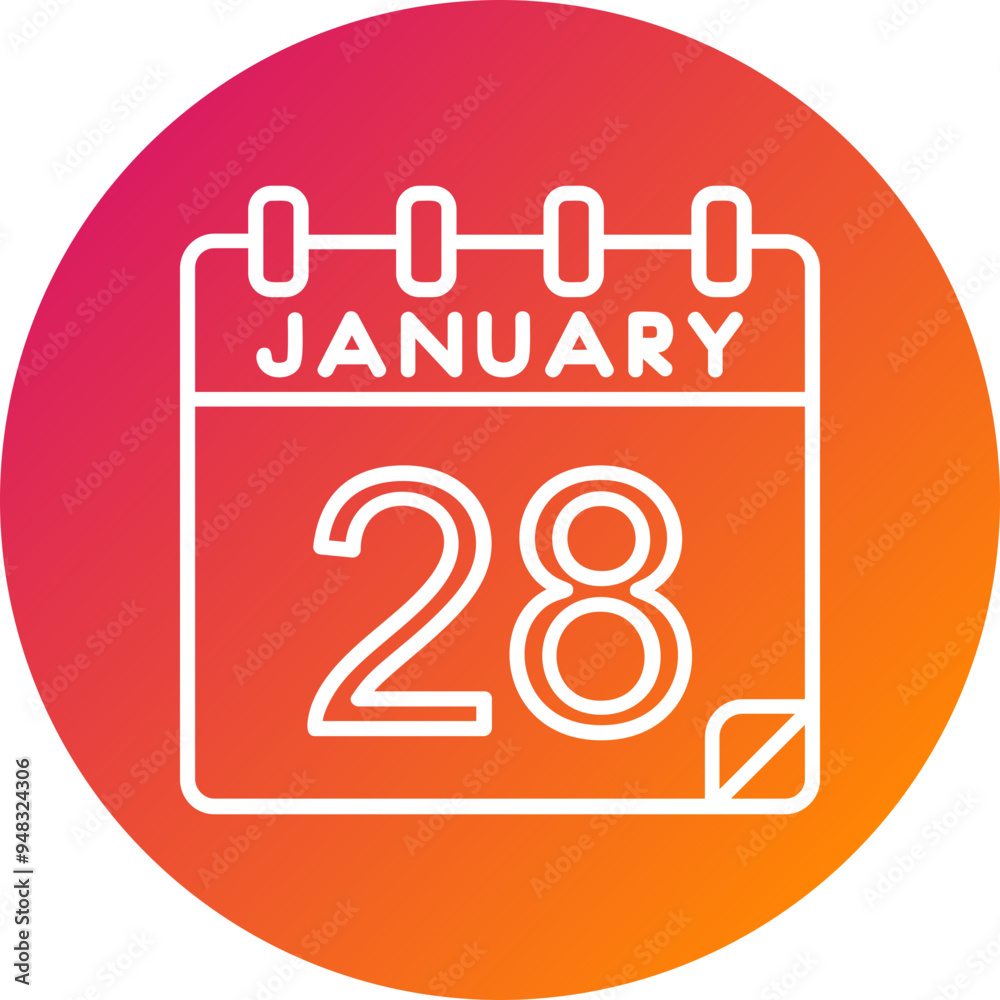 28 January Vector Icon Design 28 January Vector Icon Design
