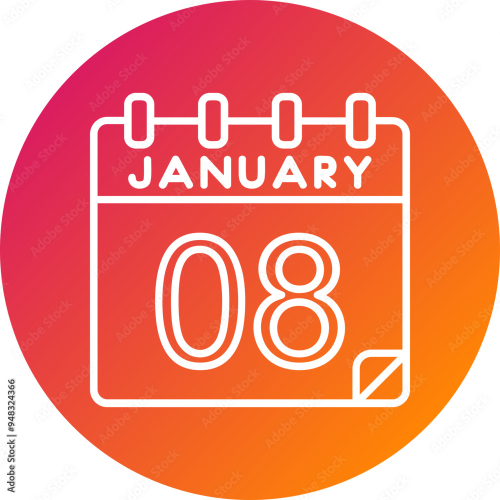 8 January Vector Icon Design 8 January Vector Icon Design
