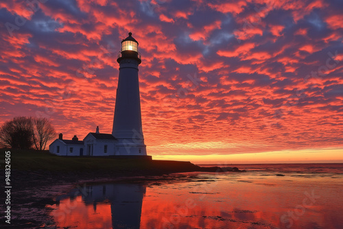 Lighthouse At Sunset