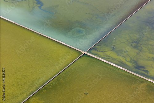 Saltworks industry, Salterns of saltworks along the Aegean coast in Turkey photo