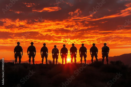 Military Guys At Sunset