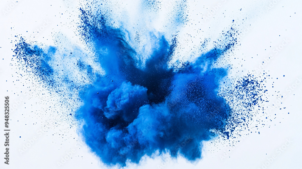 Obraz premium Blue Powder Explosion Abstract Background