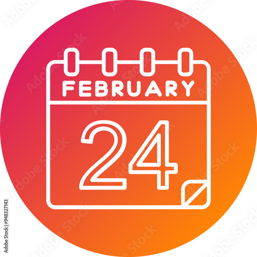 24 February Vector Icon Design