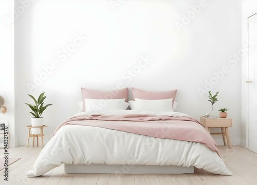 pikaso_reimagine_A-minimalist-bedroom-with-a-white-bed-frame-pink-a 