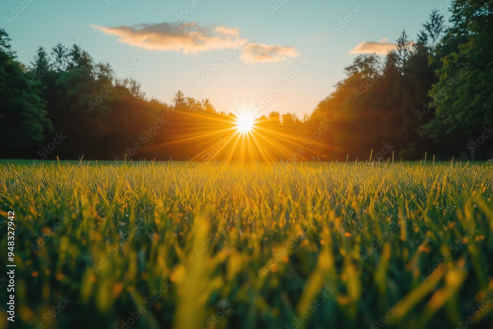 Obraz premium Sunset Over Field