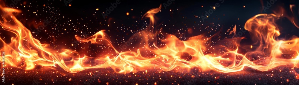 Flames of red and yellow contrasting with a dark backdrop, with smoke swirling in intricate patterns Flames of red and yellow contrasting with a dark backdrop, with smoke swirling in intricate patterns