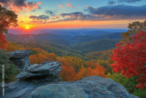 Sunset Over Mountains