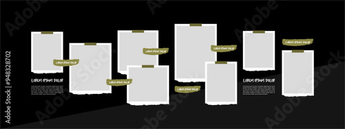 Pictures or photos frame collage abstract photo frames and digital photo wall template