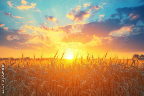 Wheat Field At Sunset