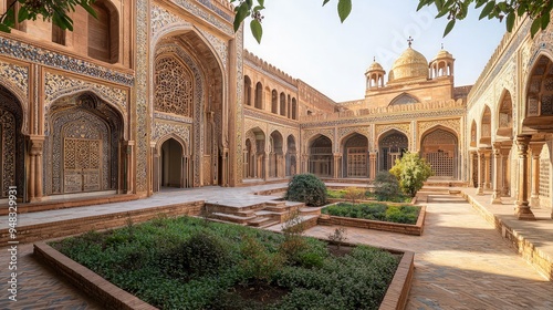 Courtyard of a Historical Mosque in Pakistan