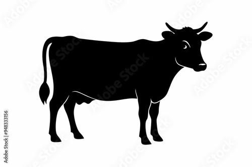 A cow silhouette vector illustration