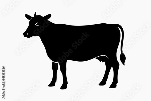 A cow silhouette vector illustration