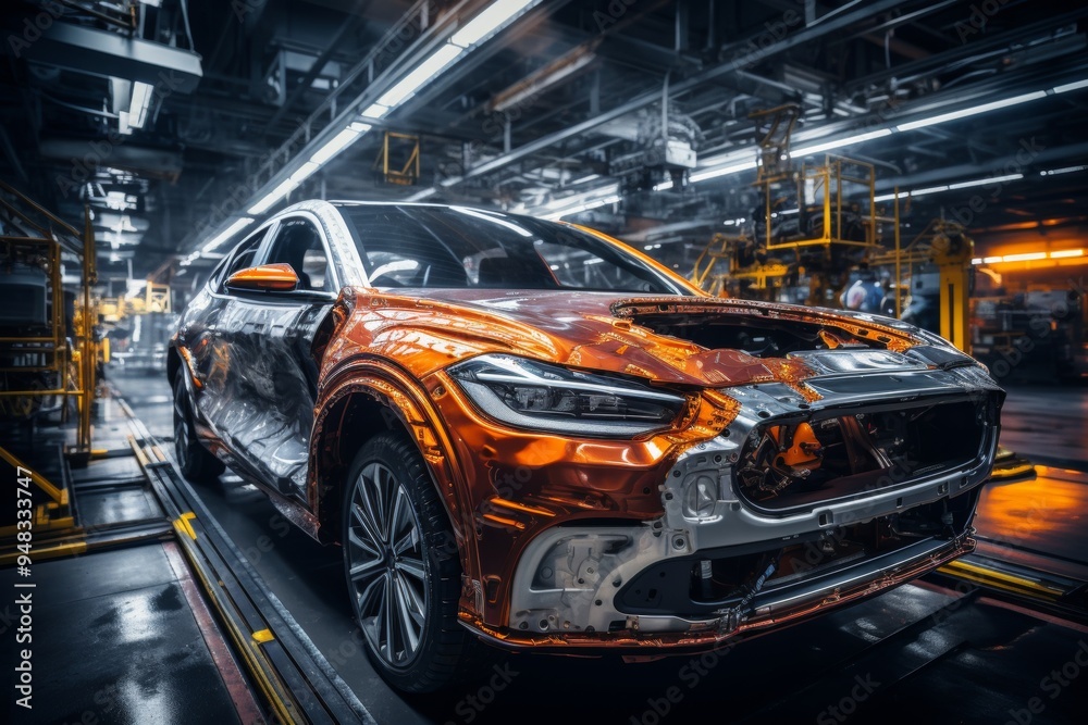 Efficient manufacturing line of high-tech green energy electric vehicles with modern technology