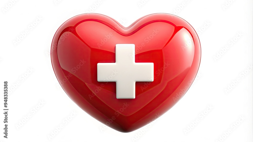 A stylized red heart icon with a white medical cross at its center, symbolizing healthcare, wellness, and medical care on a clean white background. A stylized red heart icon with a white medical cross at its center, symbolizing healthcare, wellness, and medical care on a clean white background.