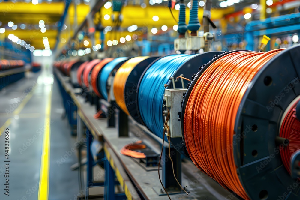 A room filled with lots of different colored wires A room filled with lots of different colored wires