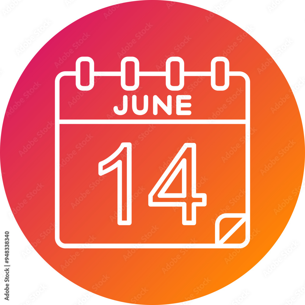 14 June Vector Icon Design 14 June Vector Icon Design