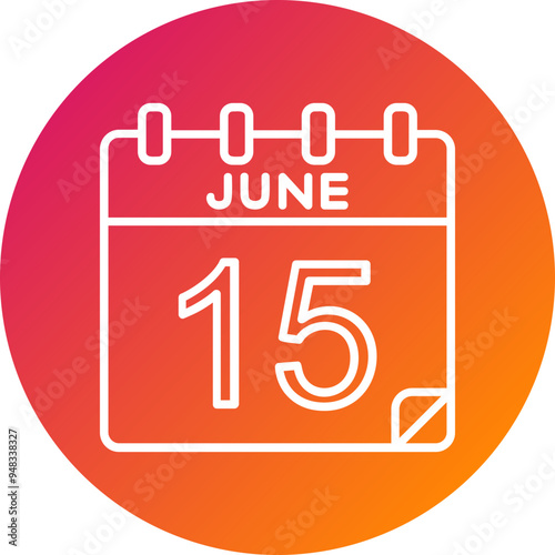 15 June Vector Icon Design
