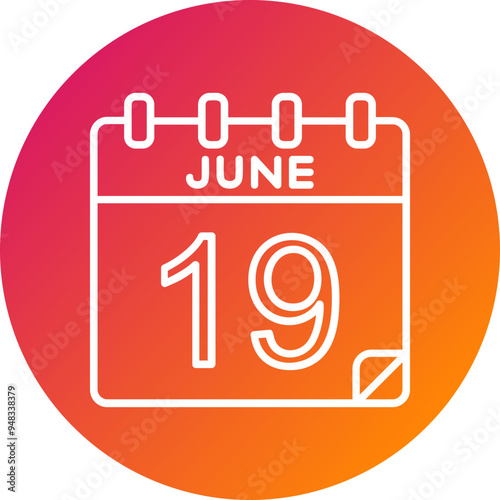 19 June Vector Icon Design