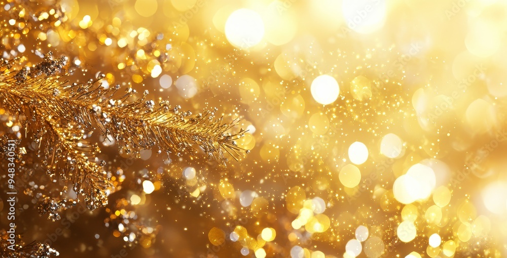 The background is an abstract holiday background with fireworks and bokeh in vintage gold and green. The background is an abstract holiday background with fireworks and bokeh in vintage gold and green.