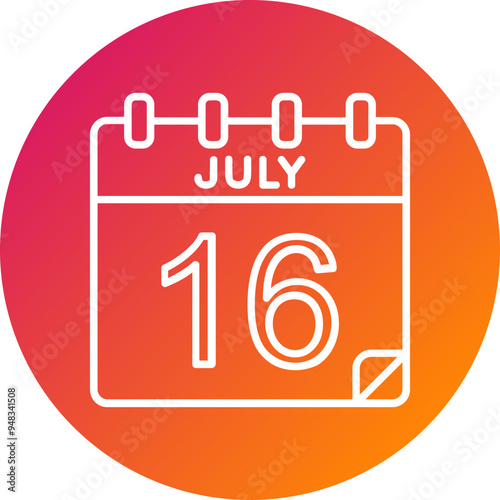 16 July Vector Icon Design