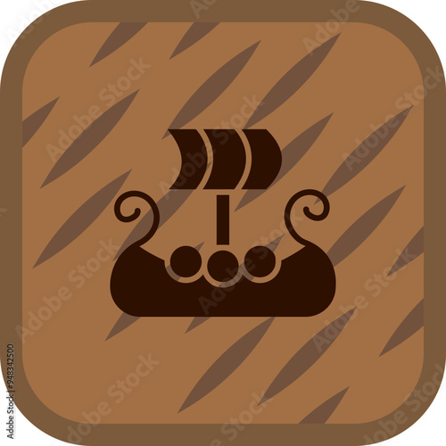 Viking Ship Icon Design